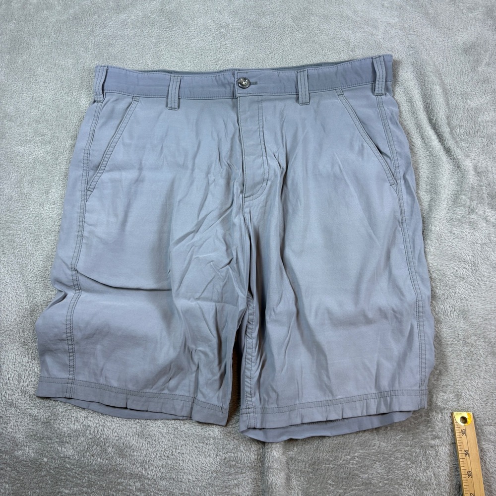 Eddie Bauer Shorts Men 36 Travex Performance Chino Gray Stretch Travel Hiking